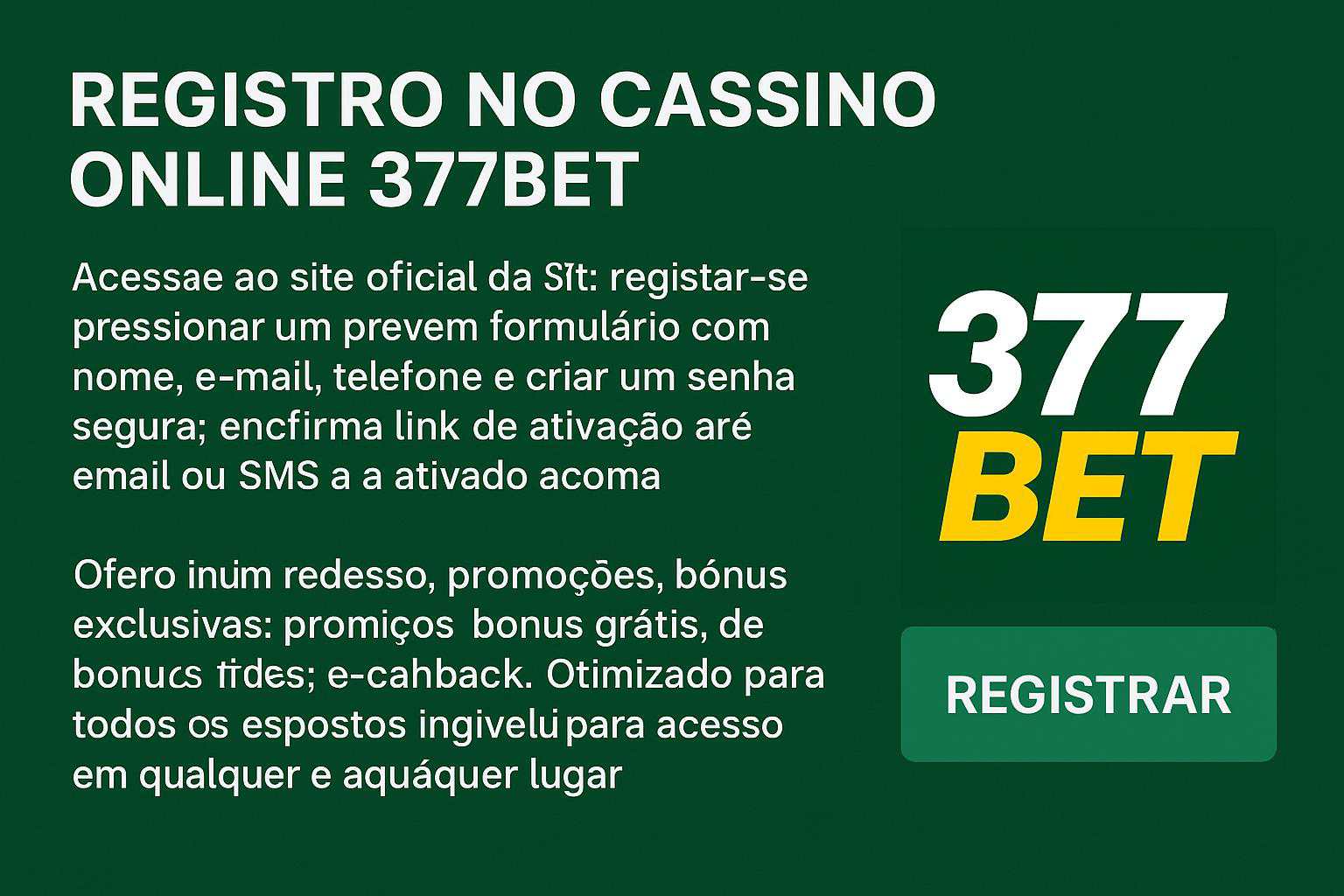 Não Perca tempo, o rRgistro na site 377BET